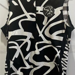 Mad Dogg Spinning Athletics Black and White Graphic Zip-Up